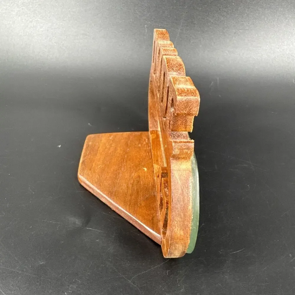 Vintage Small Wooden Wall Shelf With Mirror w/ Text Dude #47 Trump President